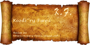 Kozáry Fanni névjegykártya