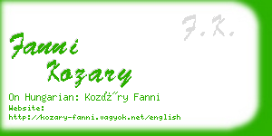 fanni kozary business card